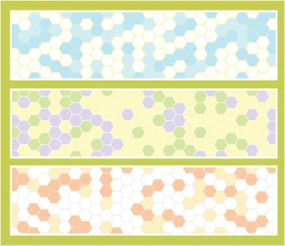 Light hexagonal web headers set Stock Illustration