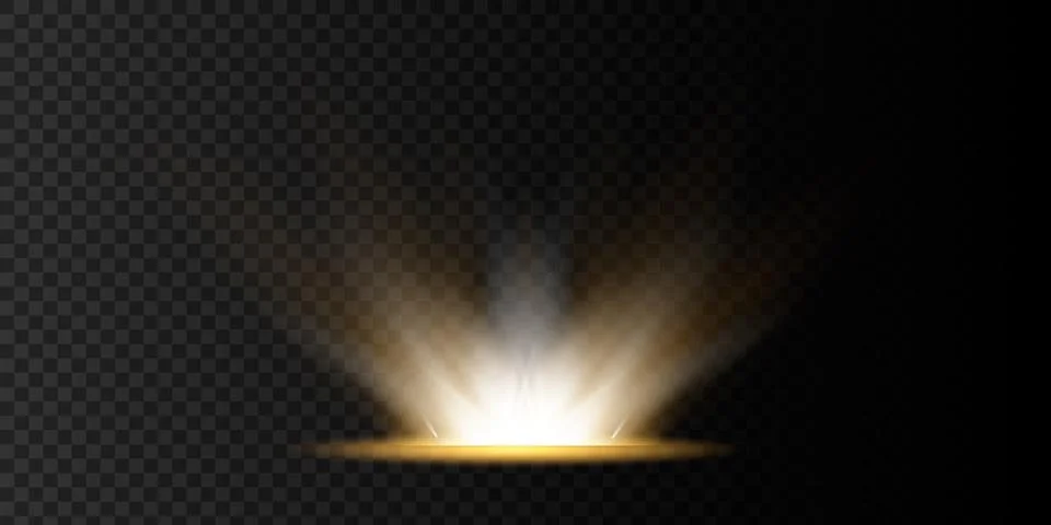 Light highlight yellow special effect with rays of light and magic sparkles. Sun Stock Illustration