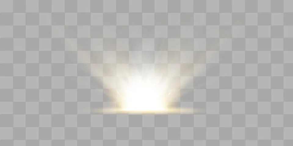 Light highlight yellow special effect with rays of light and magic sparkles. Sun Stock Illustration