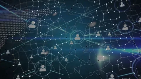 Light hitting silhouette, lighting, moving along line, spawning nodes, mapping Stock Footage 340674616