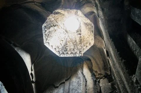 Light from the hole in the ceiling. Stock Photos