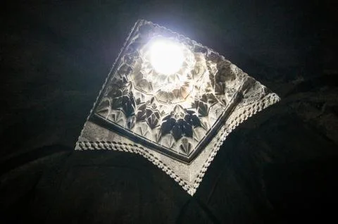 Light from the hole in the ceiling. 库存照片