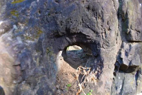 Light hole in the stone Stock Photos