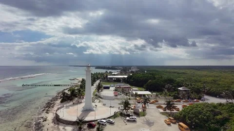 Light house and path leading to downtown Costa Maya Video stock 300790922