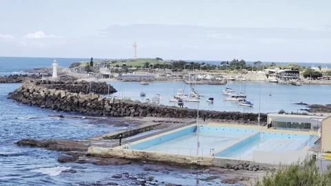 Light House at the beach Stock Footage 343254150