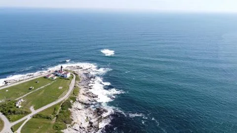 Light house on beaver tail point in Rhode Island Stock Photos
