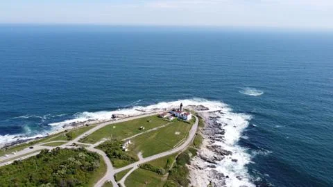 Light house on beaver tail point in Rhode Island Stock Photos