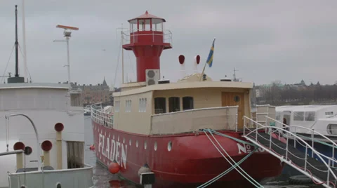 Light House Boat Stock Footage 33994648