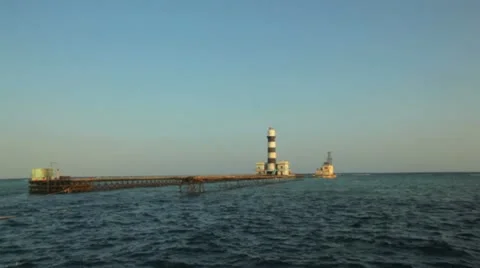 The light house of Daedalus reef Stock Footage 22641347