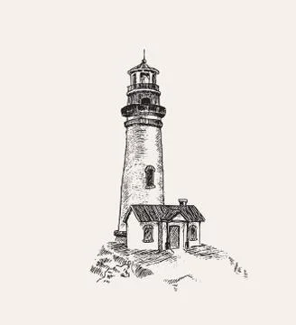 Light house doodle vector Stock Illustration