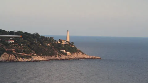 Light house with Helicopter Flyover Vídeo Stock 39167735
