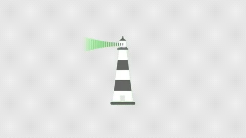 Light House icon Animation. loop animation with alpha channel, green screen. Stock Footage 213122446