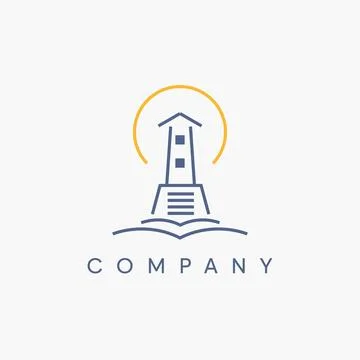 Light house logo design Ilustração Stock
