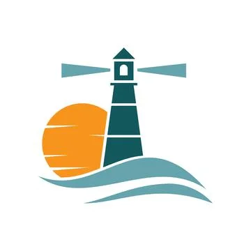 Light House Logo 스톡 일러스트