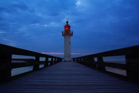 Light house in Normandy Stock Photos