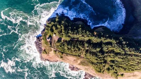 Light house on penusula Foto stock