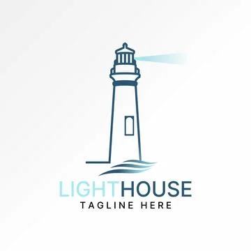 Light house ray ship beach island landmark marine navigation tower shore coast Stock Illustration