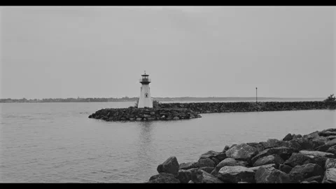 A light house on the river Stock Footage 277803135