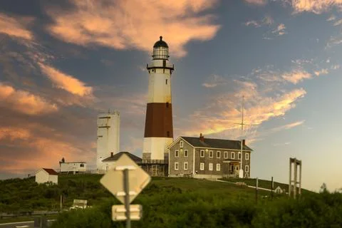 Light house at sunset Stock Photos