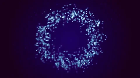 Light hovering dots and lines in the middle of a blue screen, mockup Video stock 167691780