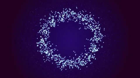 Light hovering dots and lines in the middle of a blue screen, mockup Stock Illustration