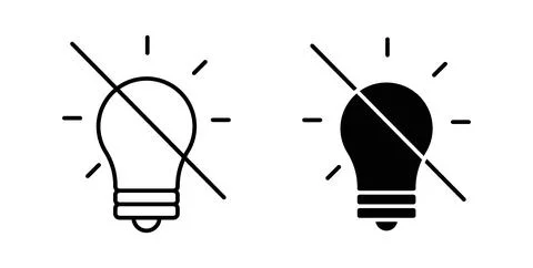 Light off icon in black and white. vector icon pack for websites Stock Illustration
