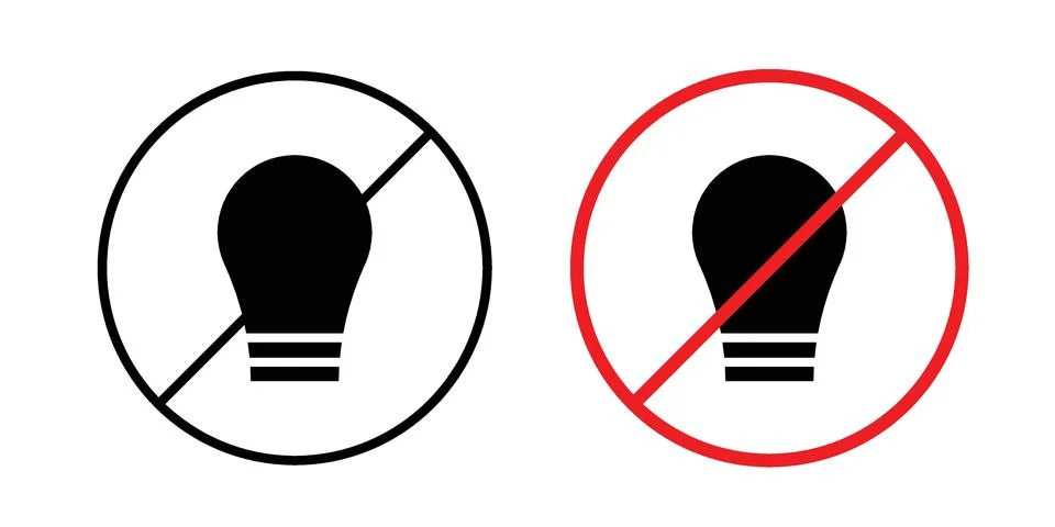 Light off icon black vector isolated on white Illustrazione stock