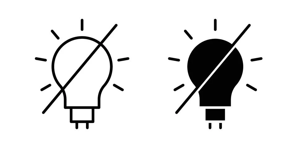 Light off icon concept logo design collection Stock Illustration