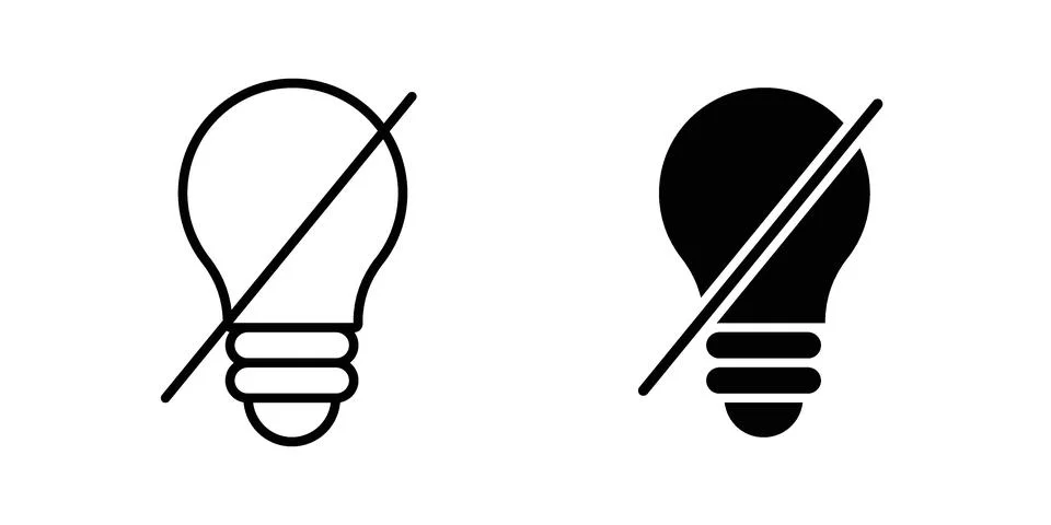 Light off icon illustration vector, icon set for apps 스톡 일러스트