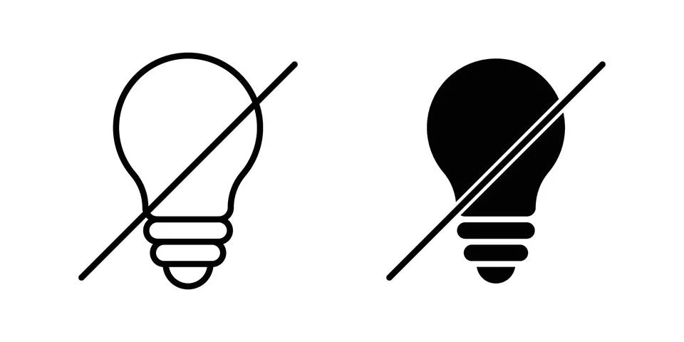 Light off icon modern style vectors set Stock Illustration