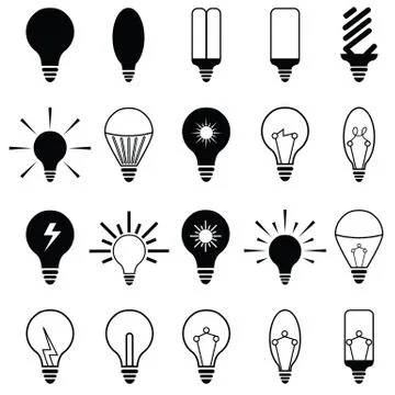 Light icon set Stock Illustration