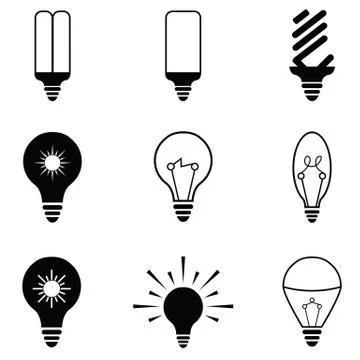 Light icon set Stock Illustration