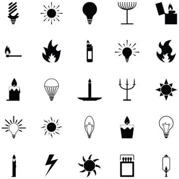 Light icon set Stock Illustration