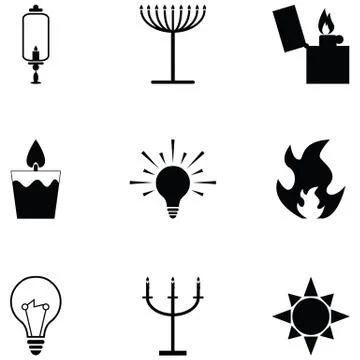 Light icon set Stock Illustration