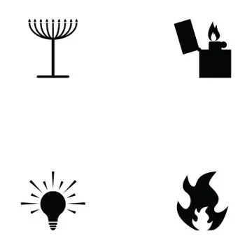 Light icon set Stock Illustration