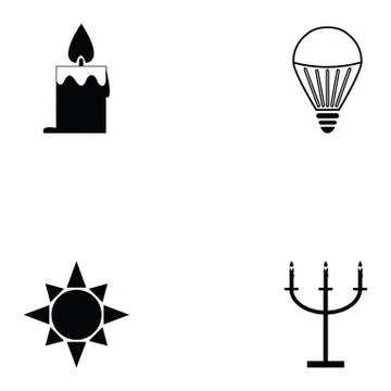 Light icon set Illustrazione stock