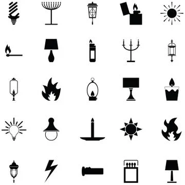 Light icon set Stock Illustration