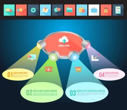 Light with icons options Stock Illustration