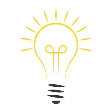 Light idea bulb, icon lamp lightbulb, electric solution glow think 스톡 일러스트