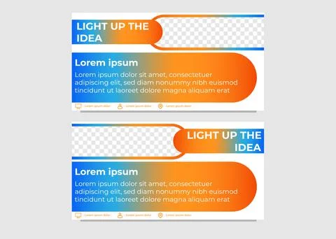 Light up the idea web banner design template Stock Illustration