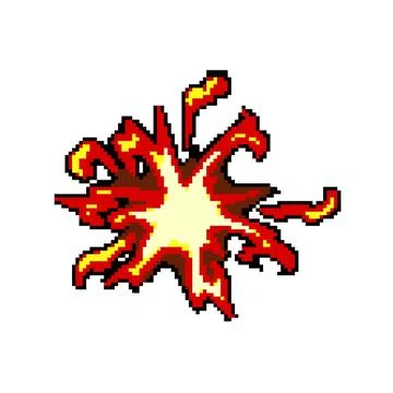 Light impact vfx pixel art vector illustration Stock Illustration