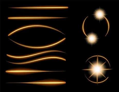 Light indicators. Collection of flashes. Light effect. illustration Stock Illustration