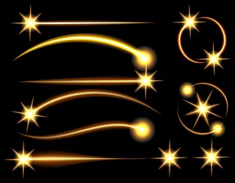 Light indicators. Laser pointers. Collection of flashes. Light effect. illust Illustrazione stock