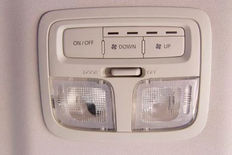 Light inside the cabin car with switch Stock Photos
