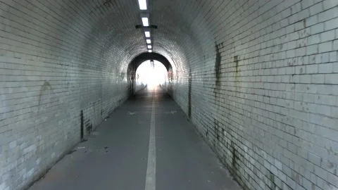 Light Inside Tunnel passage in york England Stock Footage 144490587