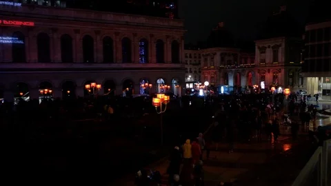 Light installations create a magical atmosphere at The Festival of Lights Stock Footage 114481391