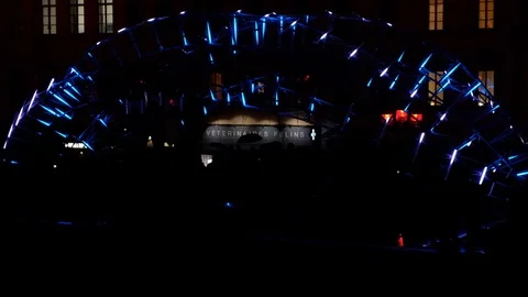Light installations create a magical atmosphere at The Festival of Lights Stock Footage 114481583