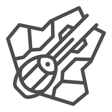Light interceptor type Eta 2 Aktis line icon, star wars concept, Jedi Stock Illustration