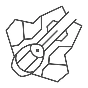Light interceptor type Eta 2 Aktis thin line icon, star wars concept, Jedi Stockillustratie