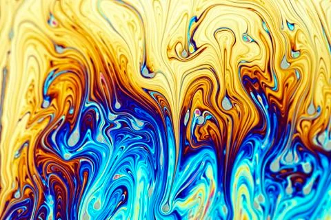 Light interference patterns on soap film Stock Photos
